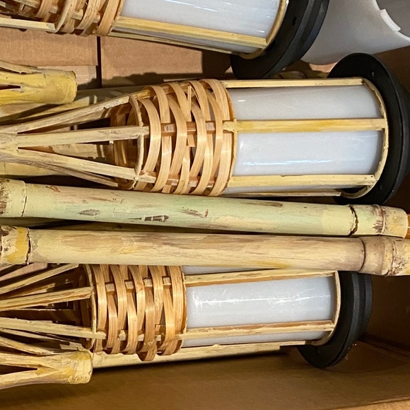 7 🔥Tiki Indoor /Outdoor Garden or Table🎋Bamboo Finish Torch LED Battery Lights - Picture 4 of 8